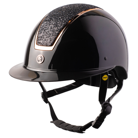 HS Mips Vision Riding Helmet Glossy/Glitter rose gold