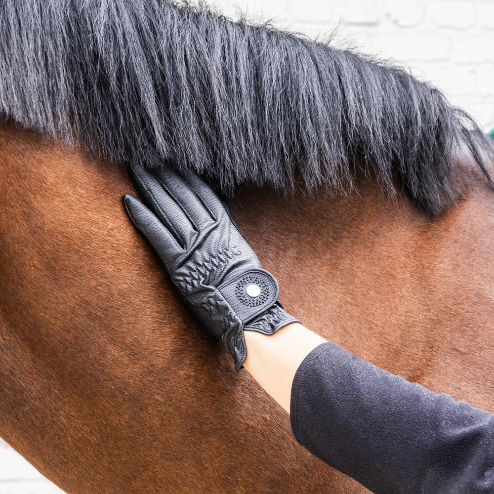 Kentucky Ridhandskar Grip Black Glitter