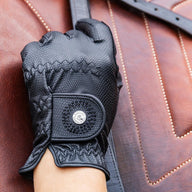 Kentucky Ridhandskar Grip Black Glitter