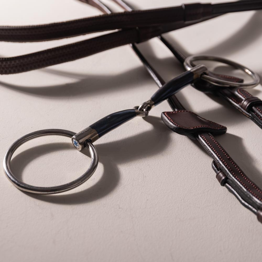 Velari Bett Snaffle Single Jointed Loose Ring 14mm
