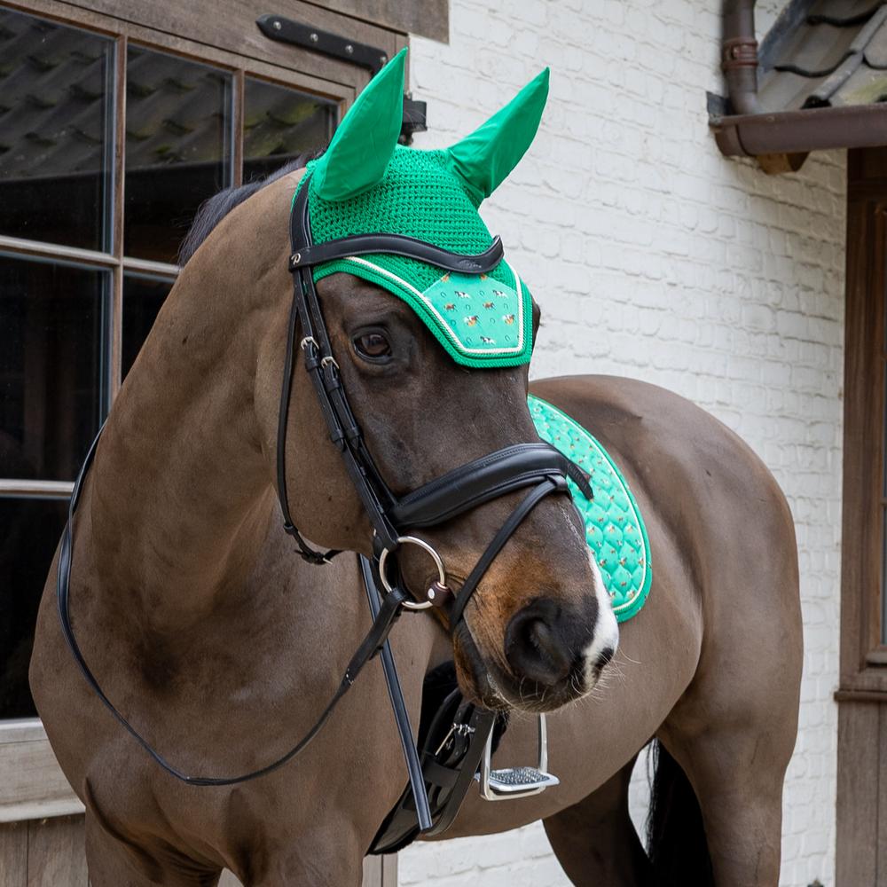 Kentucky Öronhuva Wellington Velvet Horse Printing