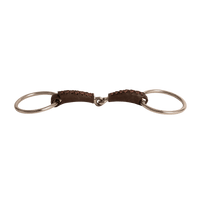 Velari Bett Leather Snaffle Single Jointed Loose Ring 18mm