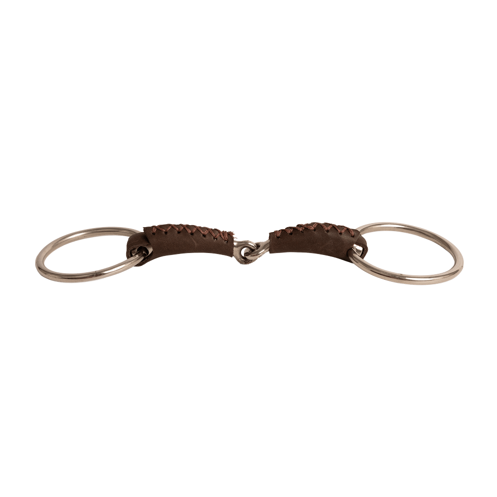 Velari Bett Leather Snaffle Single Jointed Loose Ring 18mm