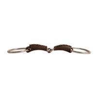 Velari Bett Leather Snaffle Single Jointed Loose Ring 18mm