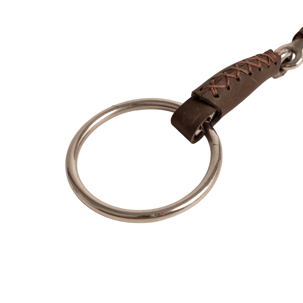 Velari Bett Leather Snaffle Single Jointed Loose Ring 18mm