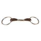 Velari Bett Leather Snaffle Double Jointed Loose Ring 18mm