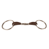 Velari Bett Leather Snaffle Double Jointed Loose Ring 18mm