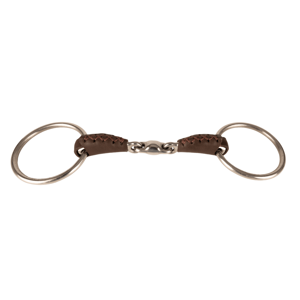 Velari Bett Leather Snaffle Double Jointed Loose Ring 18mm