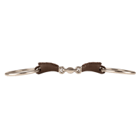 Velari Bett Leather Snaffle Double Jointed Loose Ring 18mm