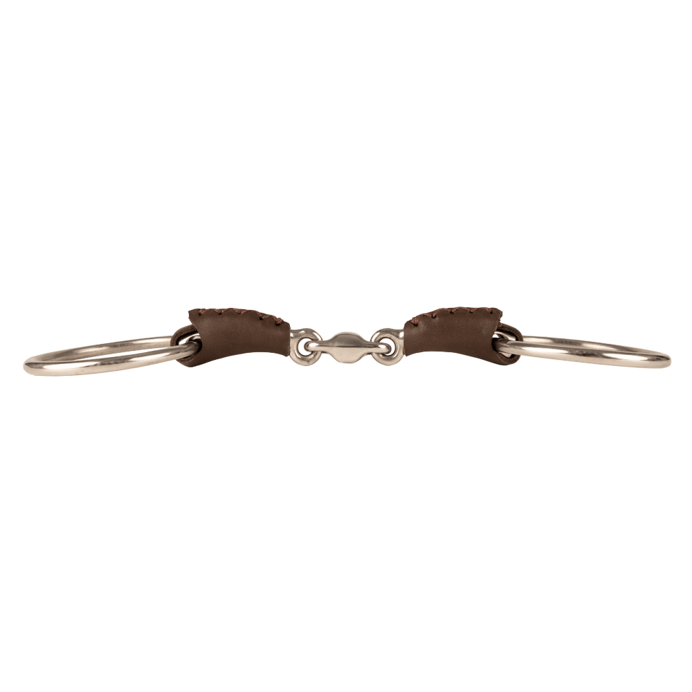 Velari Bett Leather Snaffle Double Jointed Loose Ring 18mm