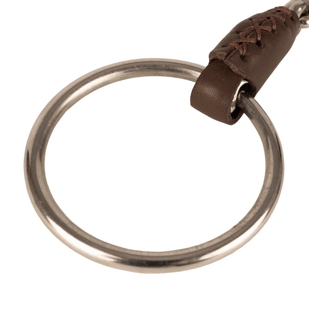 Velari Bett Leather Snaffle Double Jointed Loose Ring 18mm