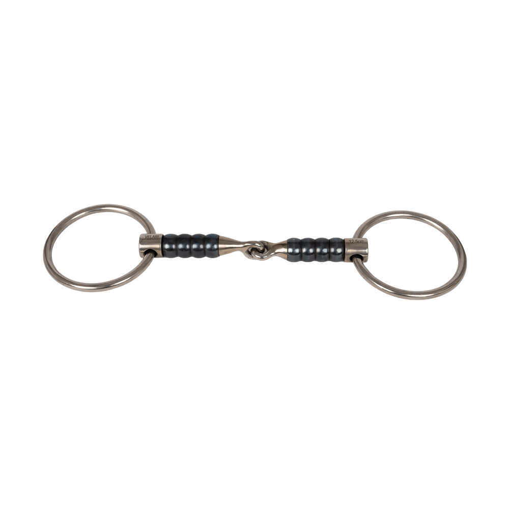 Velari Bett Snaffle Single Jointed Loose Ring Cherry Roller 16mm