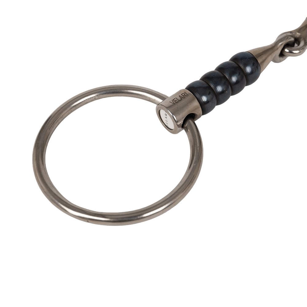 Velari Bett Snaffle Single Jointed Loose Ring Cherry Roller 16mm