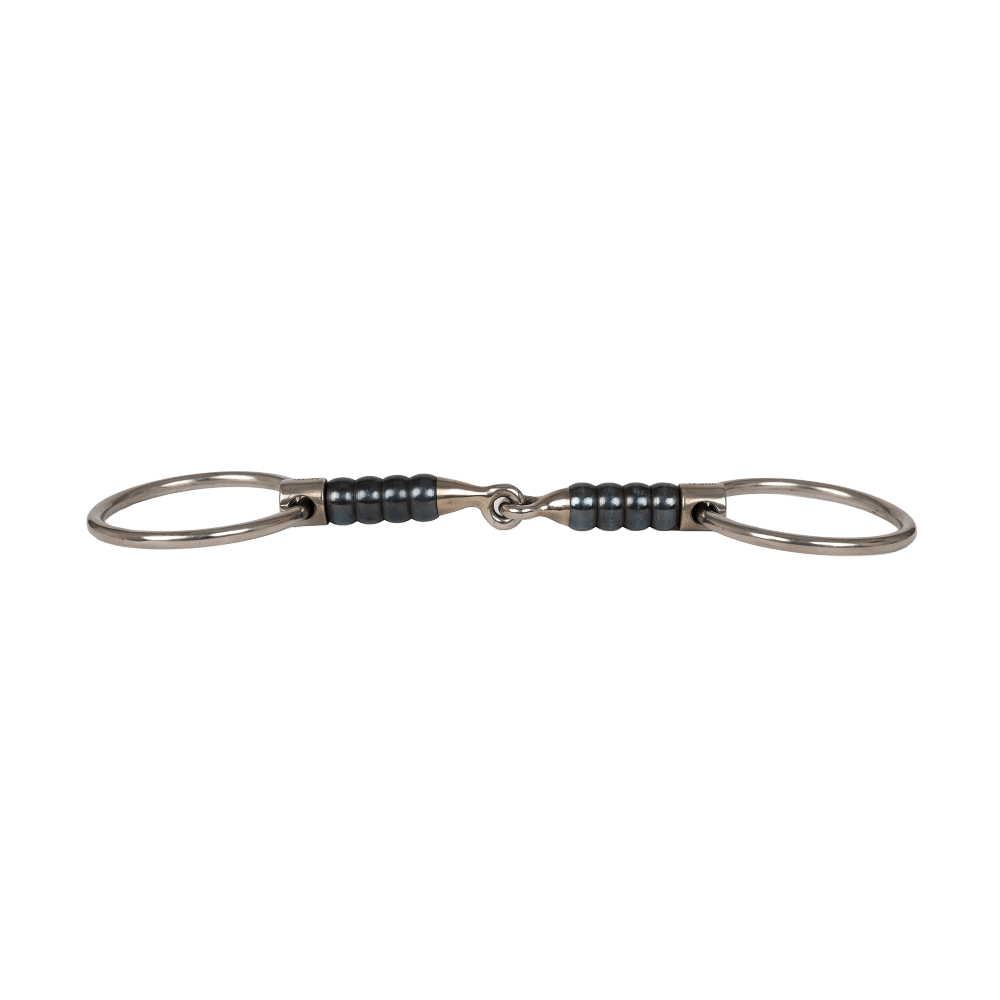 Velari Bett Snaffle Single Jointed Loose Ring Cherry Roller 16mm