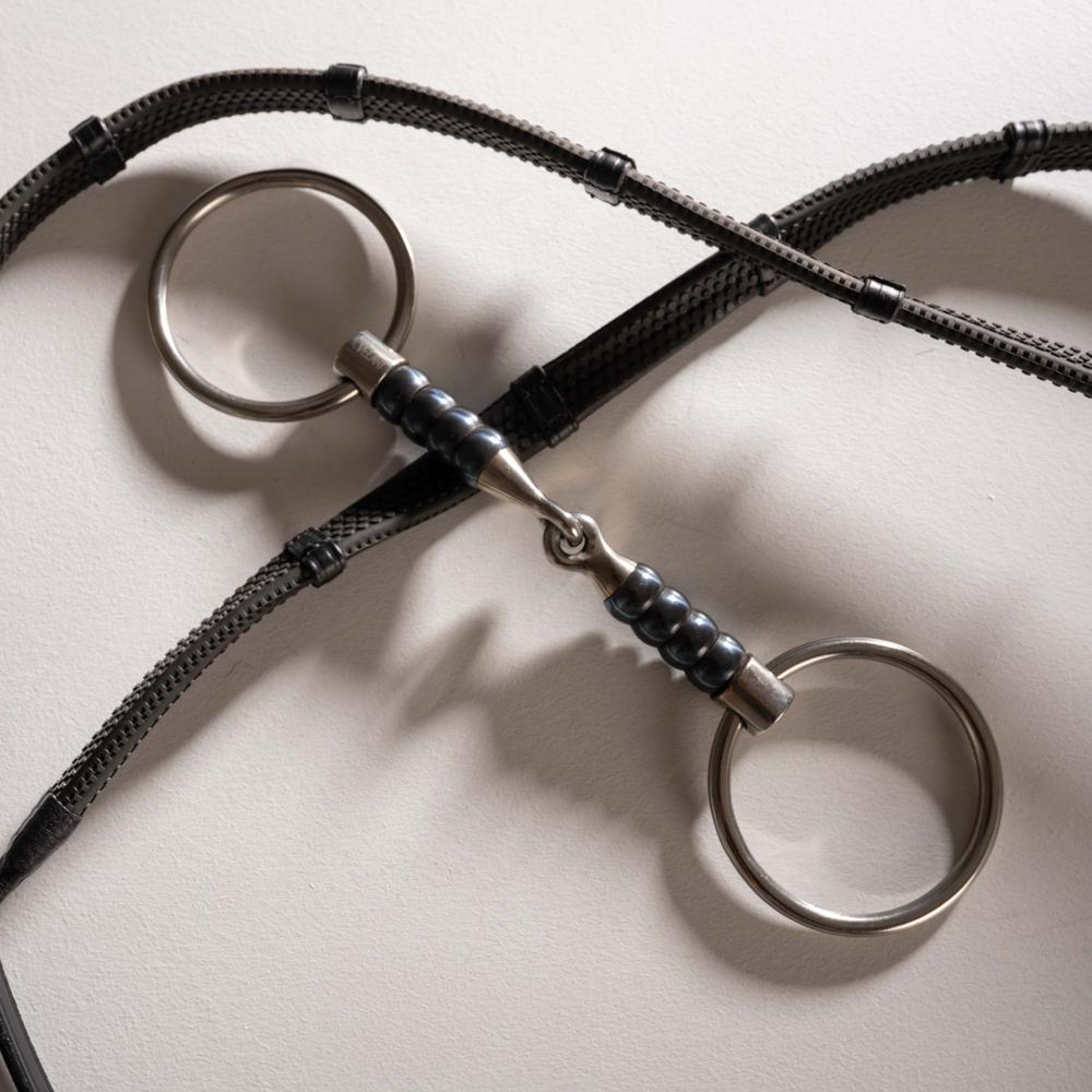 Velari Bett Snaffle Single Jointed Loose Ring Cherry Roller 16mm