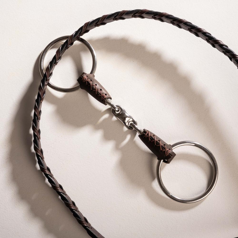 Velari Bett Leather Snaffle Double Jointed Loose Ring 18mm