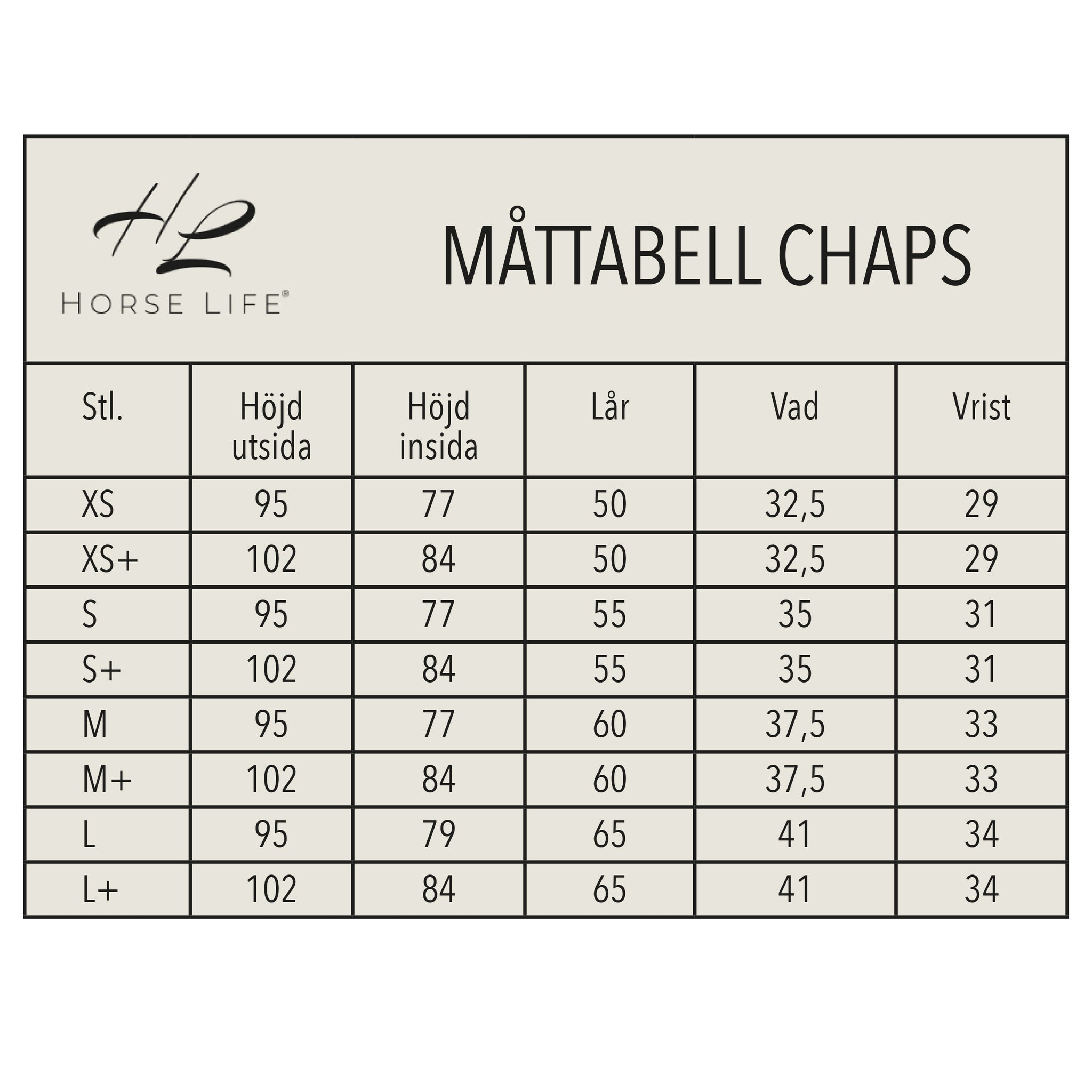 Horse Life Long chaps läder