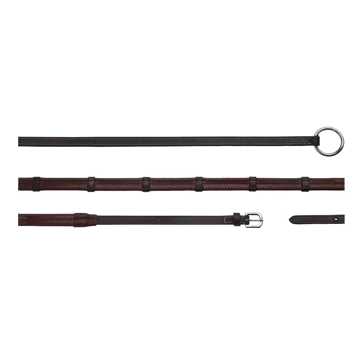 Dyon WO Rubber rein 13mm with stoppers, ring attachment