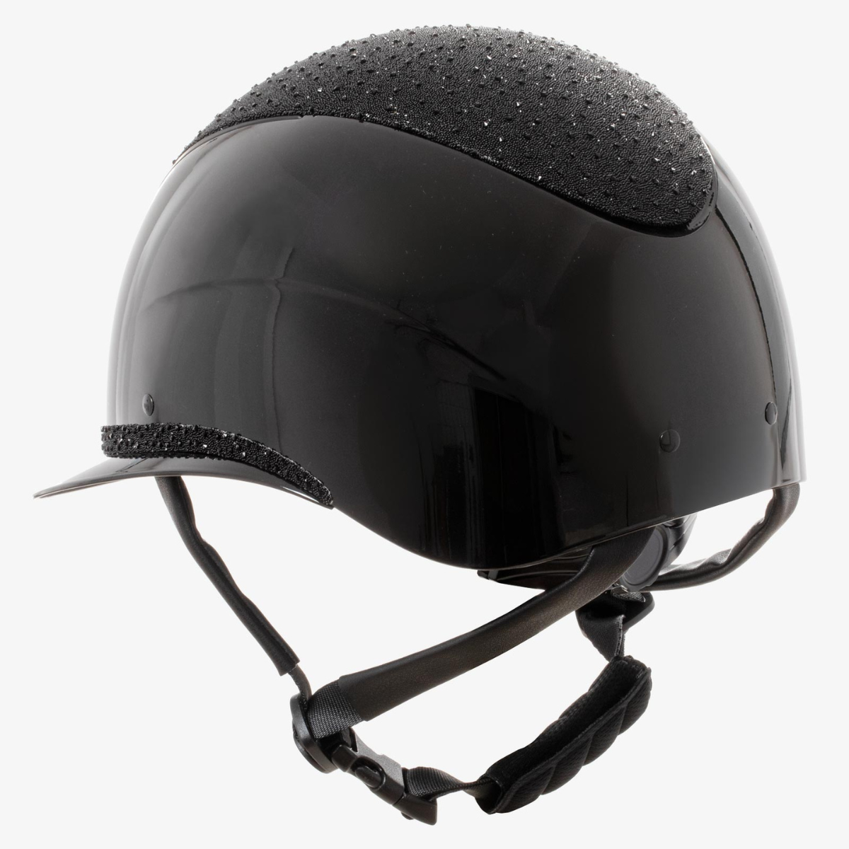 Equestro Luxury Wide Visor Ridhjälm med Strass