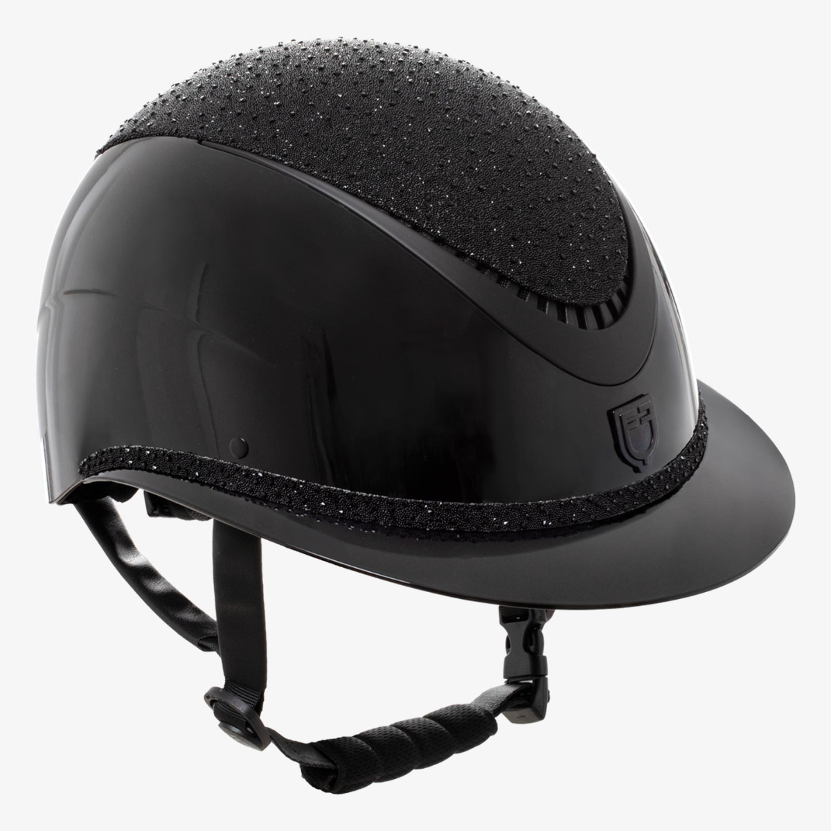 Equestro Luxury Wide Visor Ridhjälm med Strass