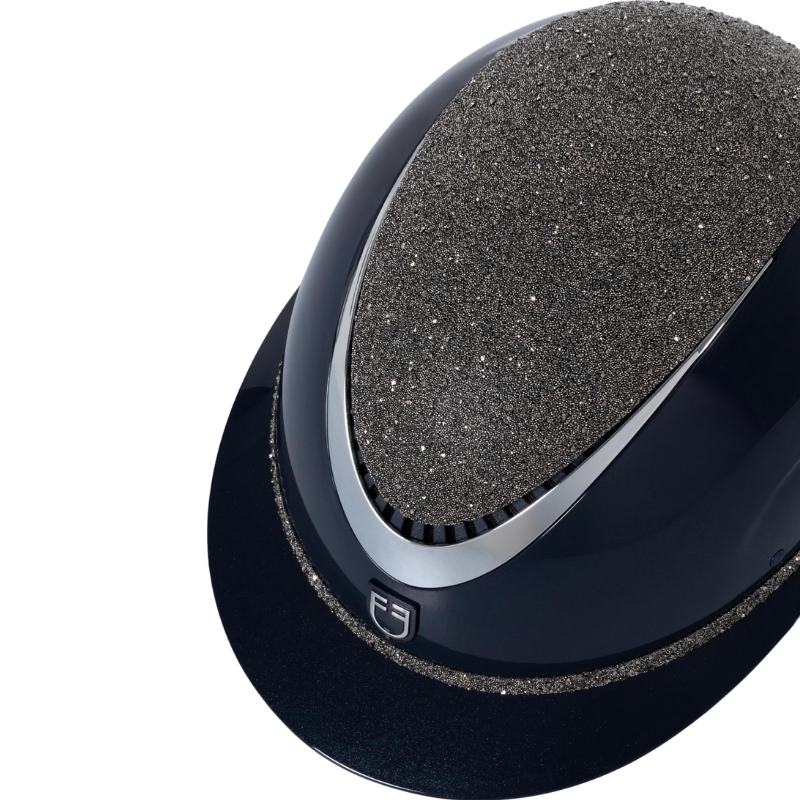 Equestro Luxury Wide Visor Ridhjälm med Strass