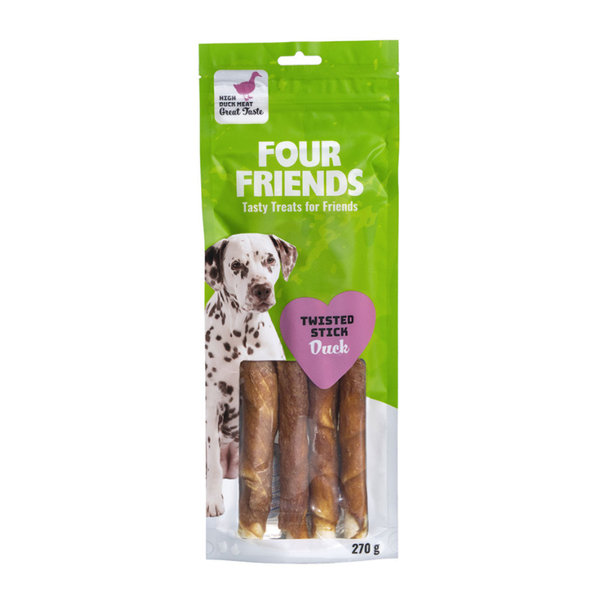 Four Friends Twisted Stick Duck 25cm 4st