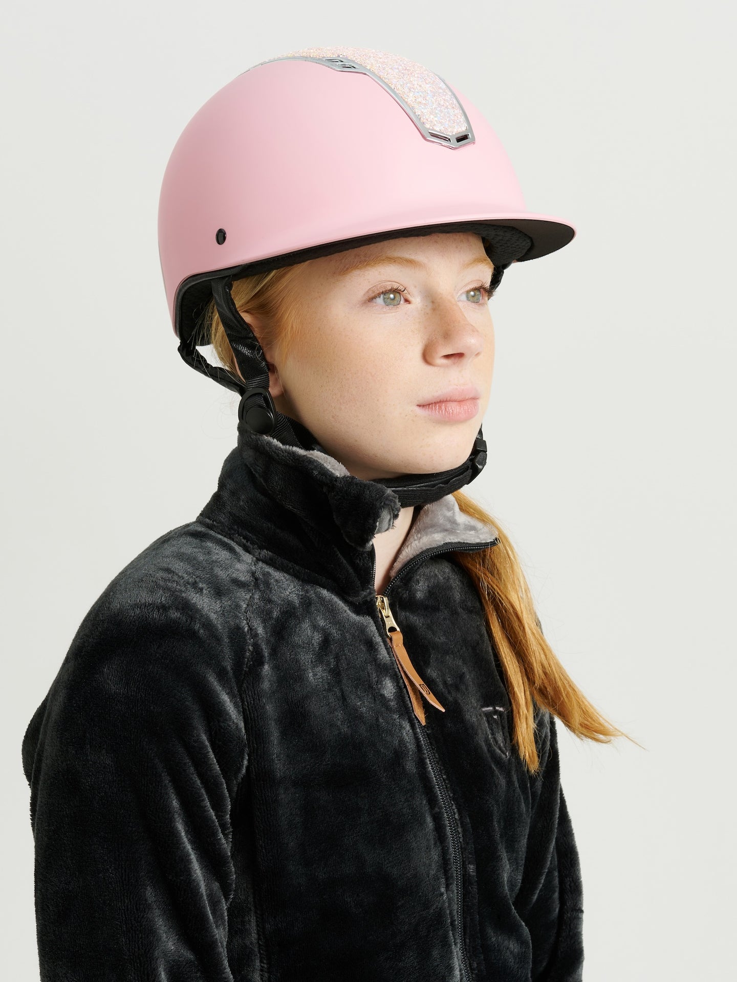 Jacson Philly Riding Helmet Mips Black/Pink Glitter