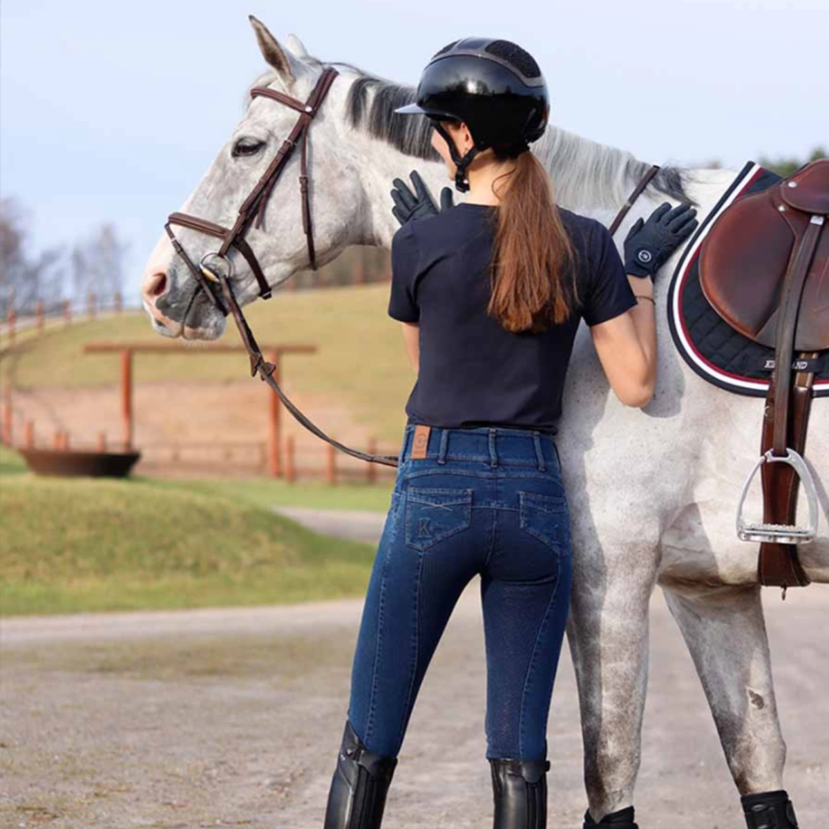 Kingsland Kayce Ridbyxa i denim Full grip