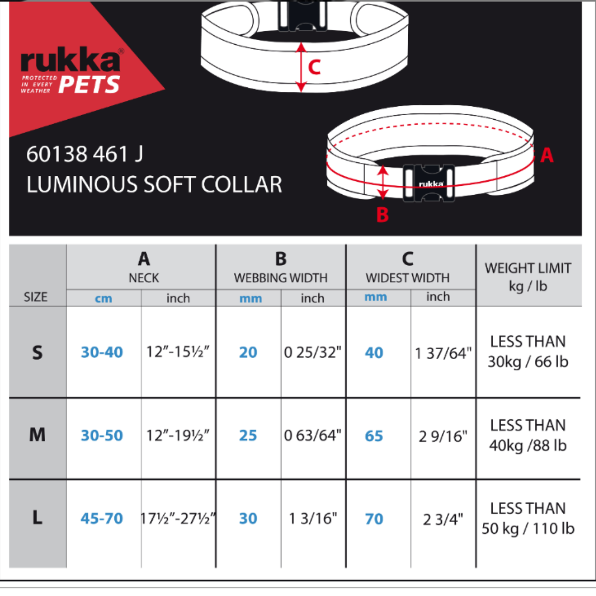 Rukka Pets Luminous soft Hundhalsband