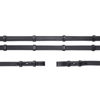 Schockemöhle Leather &amp; rubber reins w.stops Black