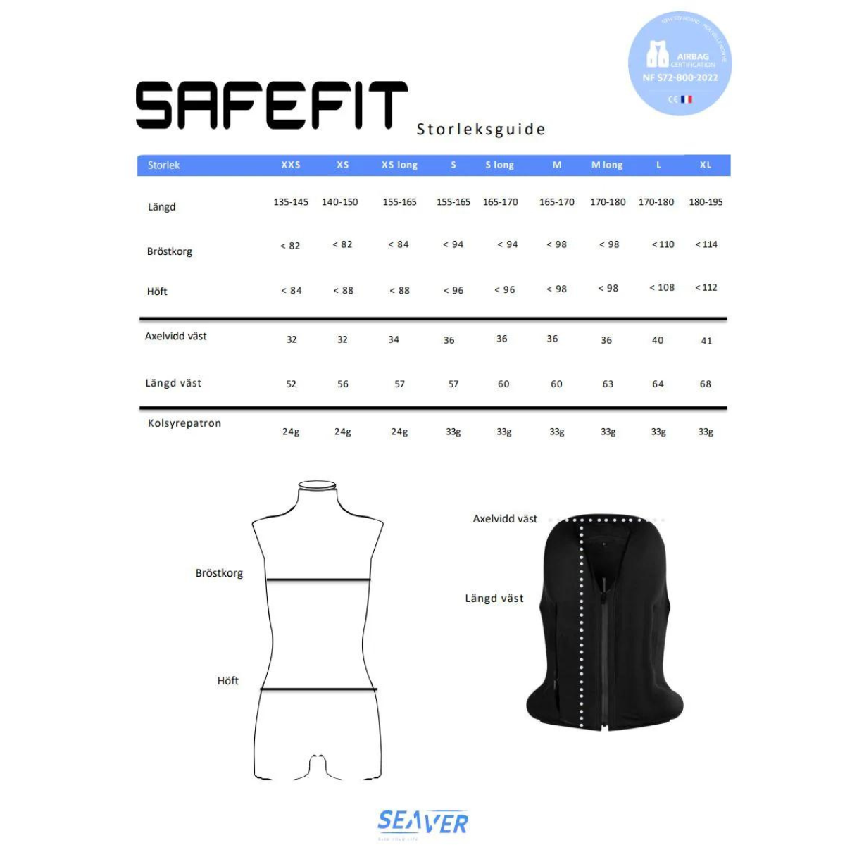 Seaver Safefit Airbag väst
