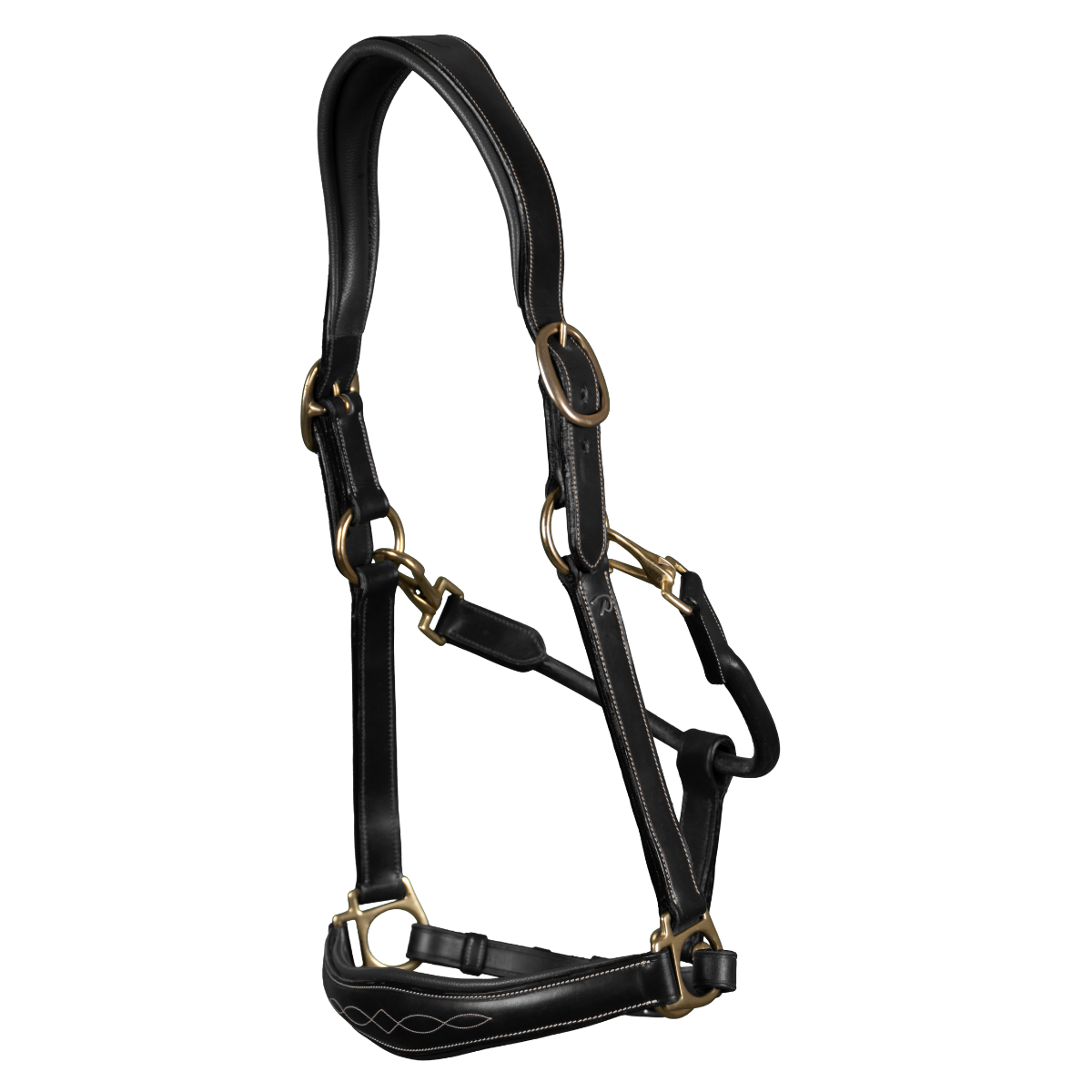 Dyon DY Leather halter with pattern stitch 2-in-1