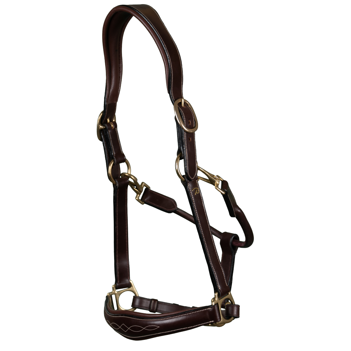 Dyon DY Leather halter with pattern stitch 2-in-1