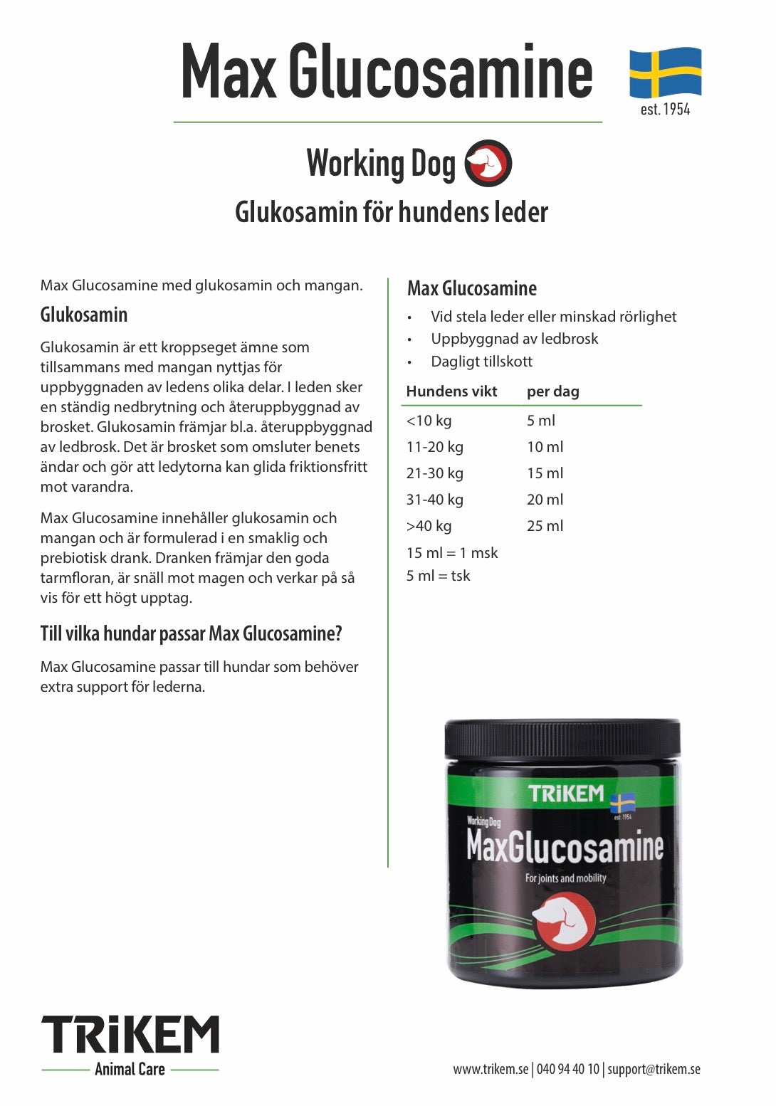 Trikem Working Dog Max Glucosamine