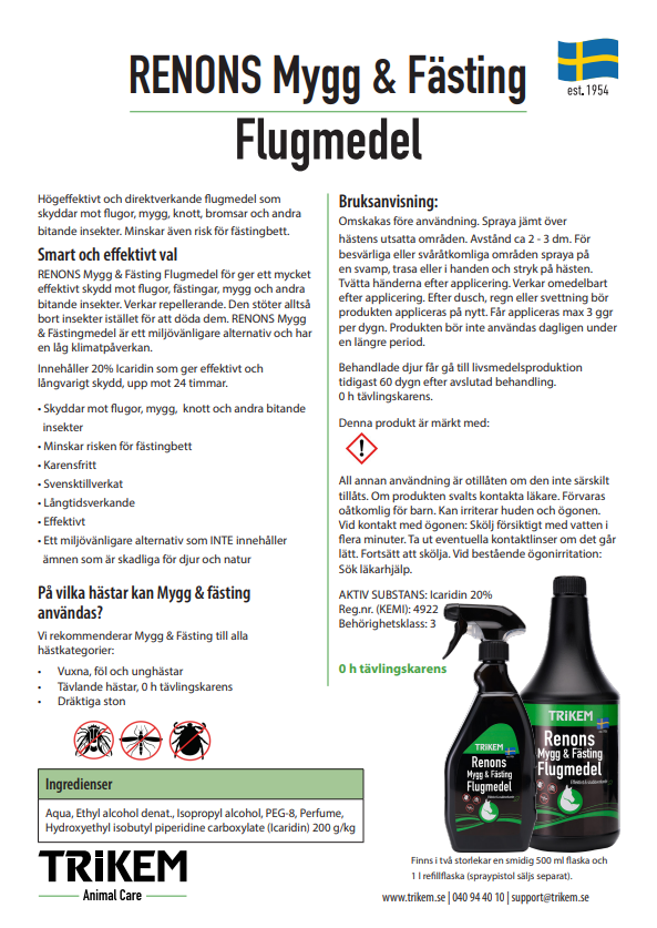 Trikem Renons Mygg & Fästing Refill